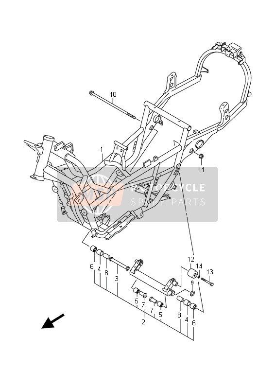 Suzuki AN400(A)(ZA) BURGMAN 2009 Cadre pour un 2009 Suzuki AN400(A)(ZA) BURGMAN